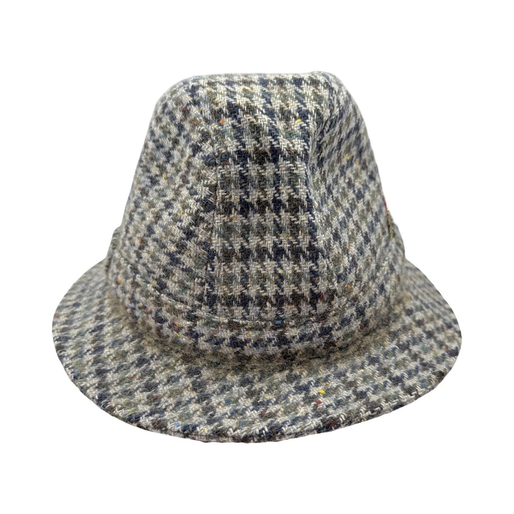 Donegal Irish Wool Hat Fedora Gray Tweed Houndstooth J.F. Maguire‎